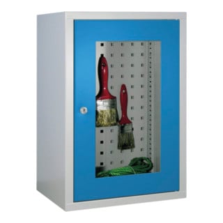 Bedrunka+Hirth Armoire murale avec 1 porte vitrée et paroi arrière perforée