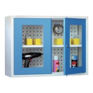 Bedrunka+Hirth Armoire murale avec 2 portes à fenêtres et dos perforé