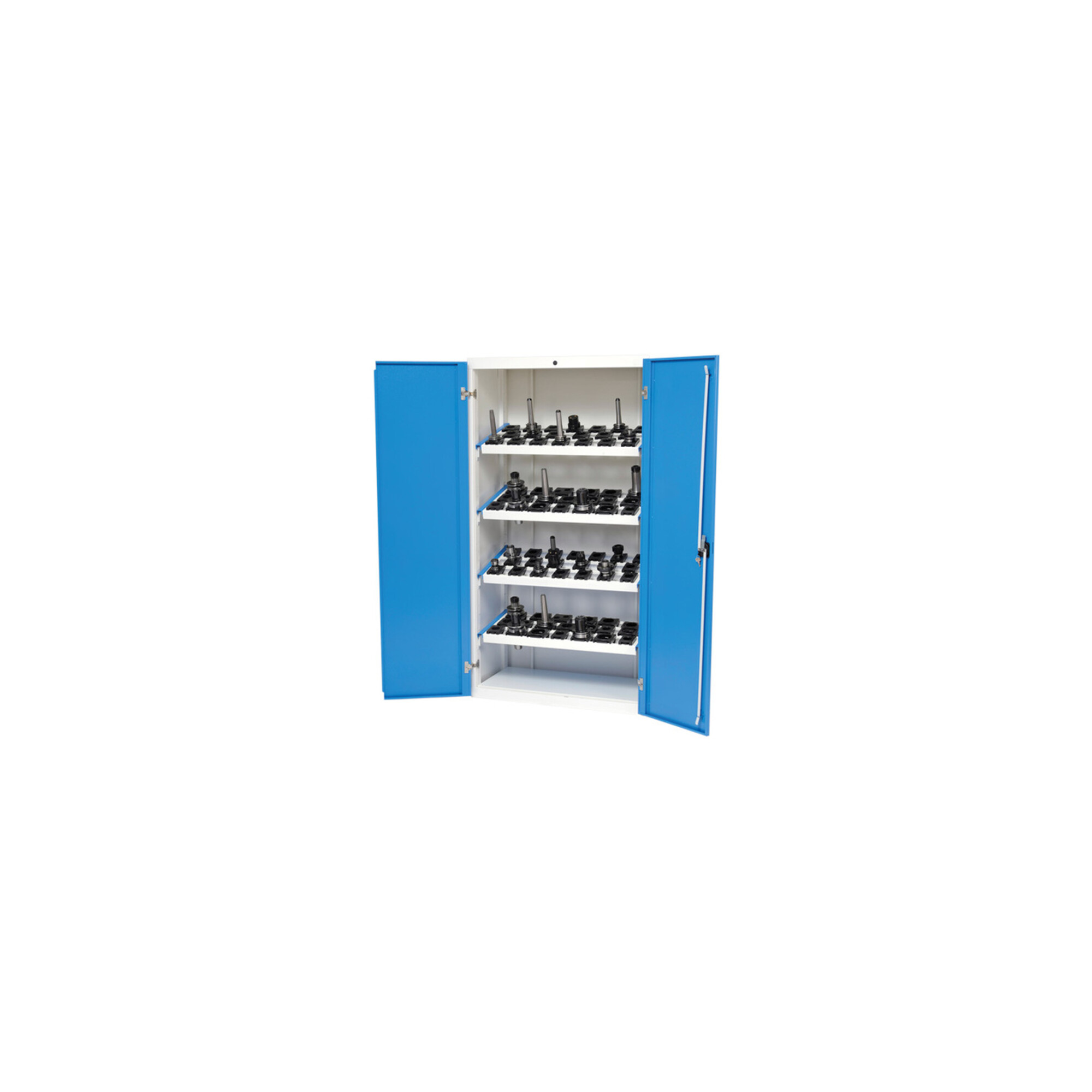 Bedrunka+Hirth T500 R36-16 CNC-Flügeltürenschrank aus Stahlblech mit 4 Werkzeugaufnahmen für CNC-Werkzeuge, 02.2118.04A