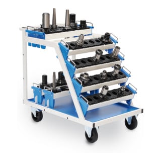Bedrunka+Hirth CNC-Transportwagen, 6x CNC-Werkzeugaufnahmeträger 600, 1x Metallablage