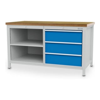 Bedrunka+Hirth Établi à caisson R 24-24 avec 3 tiroirs L×P×H 1500×750×959 mm