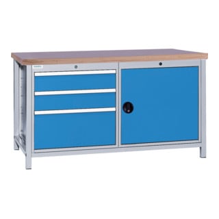 Bedrunka+Hirth Établi avec caisse, 1 porte 600 mm et 3 tiroirs