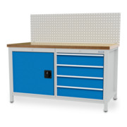 Bedrunka+Hirth Établi avec caisson 1500 R 24-24 avec 4 tiroirs LxPxH 1500x750x959 mm