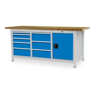 Bedrunka+Hirth Établi caisse Série 2000/500 avec 8 tiroirs I×P×H 2000x750x859 mm