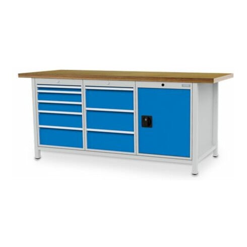 Bedrunka+Hirth Établi de rangement Série 2000/500 avec 8 tiroirs I×P×H 2000x750x959 mm