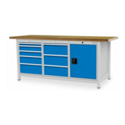 Bedrunka+Hirth Établi de rangement Série 2000/500 avec 8 tiroirs I×P×H 2000x750x959 mm