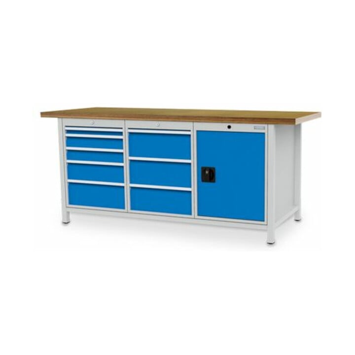 Bedrunka+Hirth Établi de rangement Série 2000/500 avec 8 tiroirs I×P×H 2000x750x959 mm
