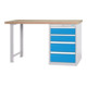 Bedrunka+Hirth Établi modulaire avec bloc de tiroirs 4 tiroirs L×P×H 1500×750×859 mm-1