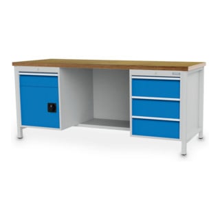 Bedrunka+Hirth Établi R 18-24 avec 4 tiroirs 1x150 mm 3x200 mm I×P×H 750×2000×959 mm