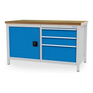 Bedrunka+Hirth Établi R 24-24 avec 3 tiroirs et porte L×P×H 1500x750x959 mm