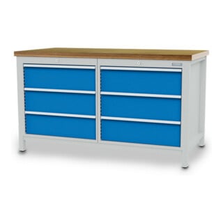 Bedrunka+Hirth Établi R 24-24 avec 6 tiroirs I×P×H 750×1500×959 mm