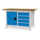 Bedrunka+Hirth Établi série 1500/500 avec 4 tiroirs L×P×H 1500x750x959 mm