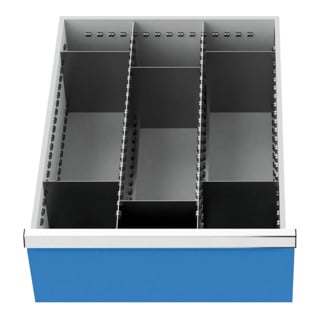 Bedrunka+Hirth Insert de tiroir Série 500 avec rails centraux et cloisons pour façades de 200 mm