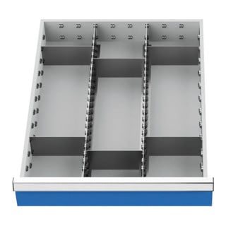 Bedrunka+Hirth Insert de tiroir série 500, rails centraux avec cloisons pour façades 150 mm