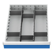 Bedrunka+Hirth Insert de tiroir série 500, rails centraux avec cloisons pour façades 150 mm