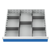 Bedrunka+Hirth Insert de tiroir Série 700, rails centraux avec cloisons pour 150 mm, 2,3 kg