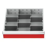 Bedrunka+Hirth Insert de tiroir série T500-4, rails moyens avec cloisons pour 100 mm