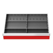 Bedrunka+Hirth Insert de tiroir Série T500-6 rails centraux avec 4 cloisons séparatrices