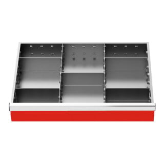 Bedrunka+Hirth Insert de tiroir série T500-6, rails centraux avec 5 cloisons séparatrices