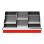 Bedrunka+Hirth Insert de tiroir série T500-6, rails centraux avec 5 cloisons séparatrices
