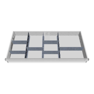 Bedrunka+Hirth Insert de tiroirs Série T500-9 rails centraux avec 6 cloisons séparatrices