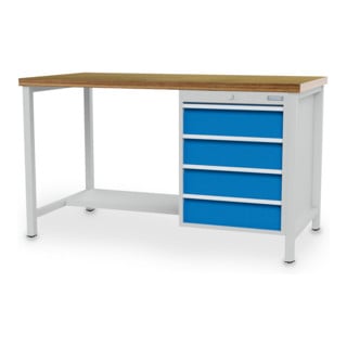 Bedrunka+Hirth Kastenwerkbank 1500 R 18-24 mit 4 Schubladen BxTxH 1500x750x959 mm