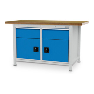 Bedrunka+Hirth Kastenwerkbank R 18-24 Tiefe 750 mm 2 Schubladen 1 Flügeltür