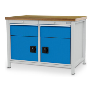 Bedrunka+Hirth Kastenwerkbank R 18-24 Tiefe 750 mm 2 Schubladen 2 Flügeltüren