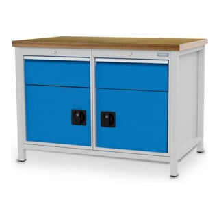 Bedrunka+Hirth Kastenwerkbank R 18-24 Tiefe 750 mm 2 Schubladen 2 Flügeltüren