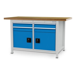 Bedrunka+Hirth Kastenwerkbank R 18-24 Tiefe 750 mm 4 Schubladen 2 Flügeltüren