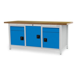 Bedrunka+Hirth Kastenwerkbank R 18-24 Tiefe 750mm 2 Schubladen 2 Flügeltüren