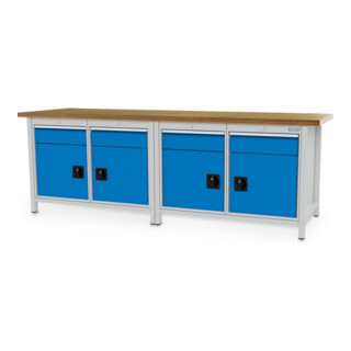 Bedrunka+Hirth Kastenwerkbank R 18-24 Tiefe 750mm 4 Schubladen 4 Flügeltüren
