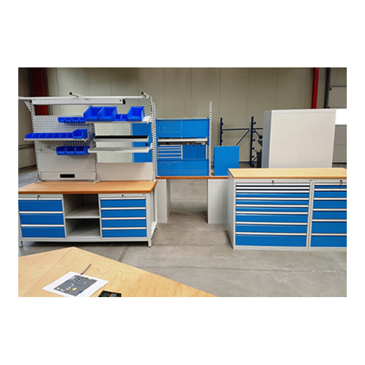 Bedrunka+Hirth Kastenwerkbank R 18-24 Tiefe 750mm 5 Schubladen 1 Flügeltür