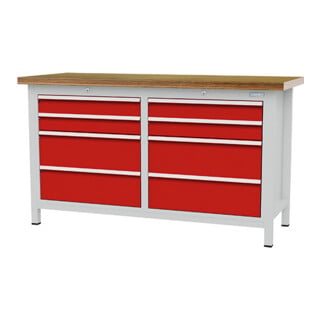 Bedrunka+Hirth Kastenwerkbank R 24-16 Tiefe 600 mm 8 Schubladen