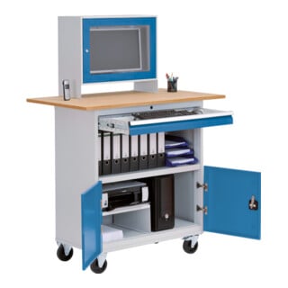 Bedrunka+Hirth Mobile Office 2 Monitoraufsatzgehäuse Arbeitsplatte 1 Schublade