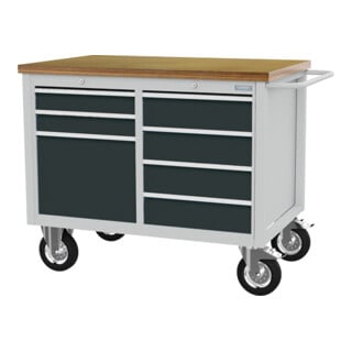 Bedrunka+Hirth Mobile Werkbank R 18-24 Tiefe 750 mm 7x Schublade 1x Flügeltüre