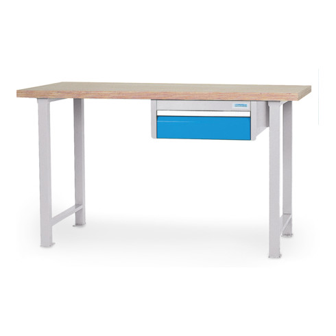 Bedrunka+Hirth Reihenwerkbank mit Hängeschubladenblock und 1 Schublade, BxTxH 1500x750x859 mm