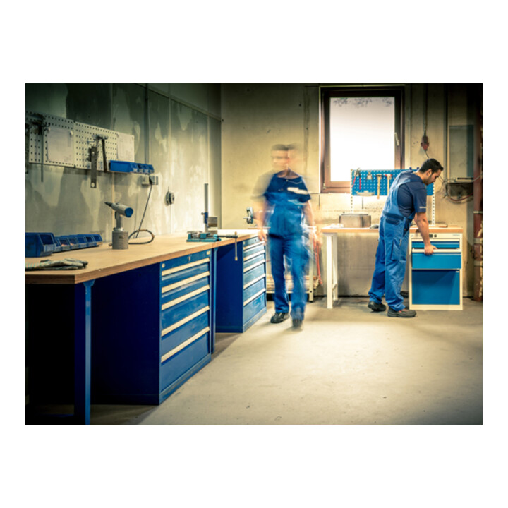 Bedrunka+Hirth Reihenwerkbank R 18-24 Tiefe 750 mm 4 Schubladen