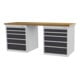 Bedrunka+Hirth Reihenwerkbank R24-24 2000 mm 2 x Schubladenblock je 5 Schubladen