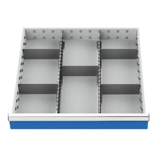 Bedrunka+Hirth Schubladeneinsatz Serie 700 Mittelfachschienen mit Trennwänden für 150 mm 2,3 kg