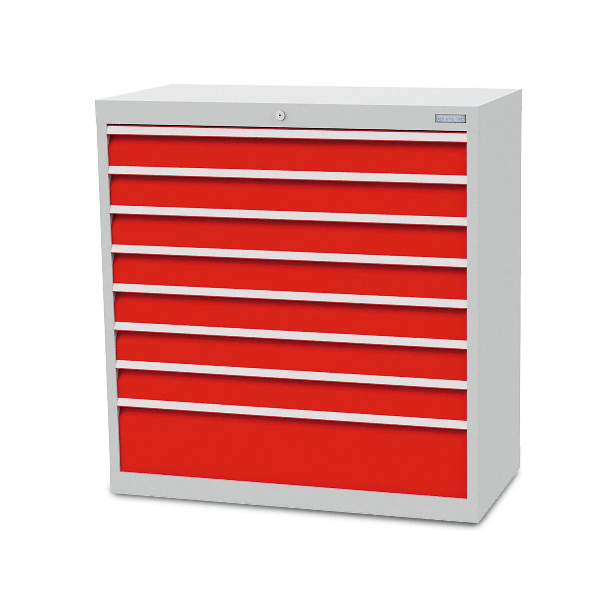 Bedrunka+Hirth Schubladenschrank Serie T500-9 mit 8 Schubladen 7x100 1x200 mm