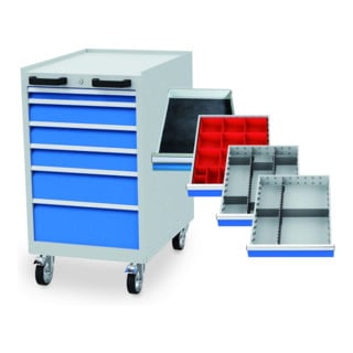 Bedrunka+Hirth Servante d’atelier armoire à tiroirs avec 6 tiroirs, assortiment de rangement inclus