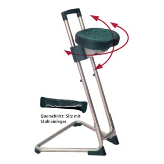 Bedrunka+Hirth Siège haut confortable PU hauteur 600-800 mm