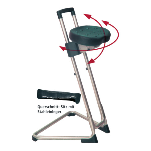 Bedrunka+Hirth Siège haut confortable PU hauteur 600-800 mm