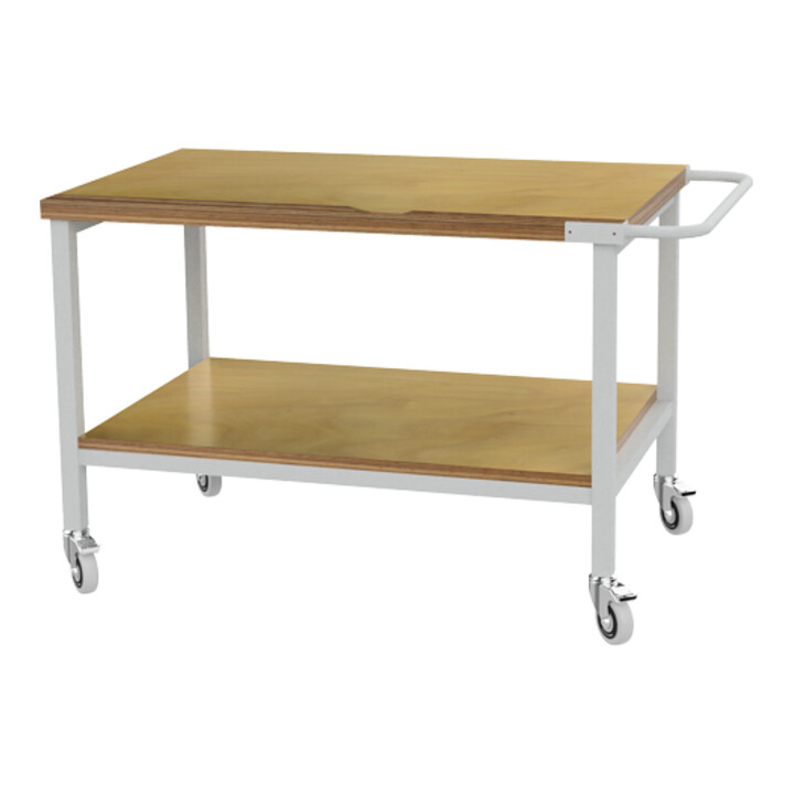 Bedrunka+Hirth Table de travail mobile Profondeur 750 mm Multiplex de hêtre Étagère