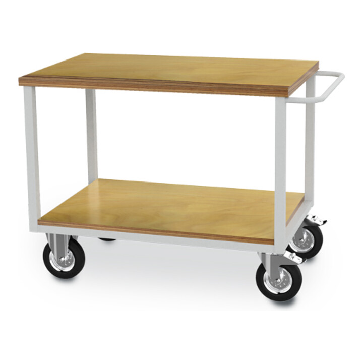 Bedrunka+Hirth Table de travail mobile Profondeur 750 mm Multiplex de hêtre Étagère
