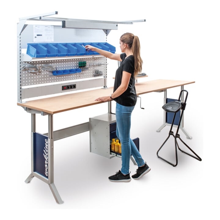 Bedrunka+Hirth Workline-Arbeitstisch 1500 (höhenverstellbar) mit Klemmfeststellung 45,3 kg
