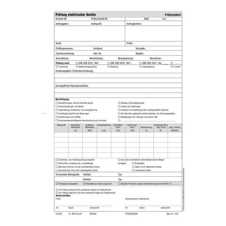 Beha-Amprobe Bloc de protocole de test pour 0701/0702 FTC00001279D
