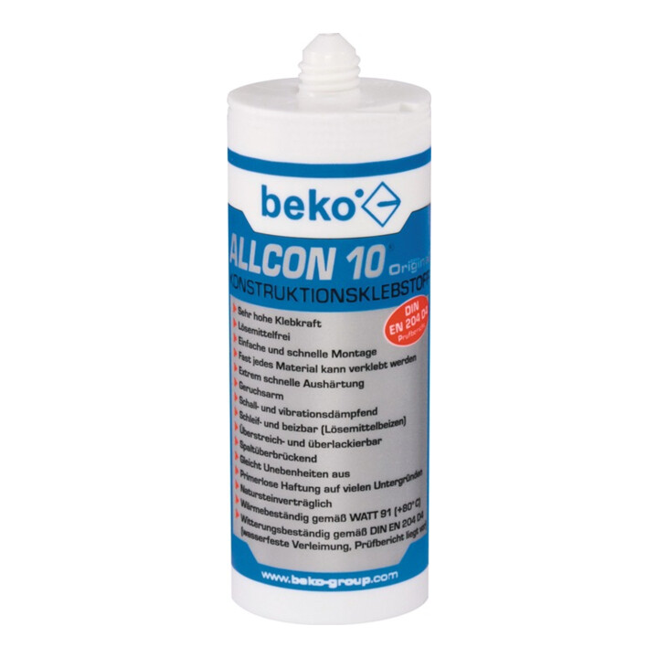 beko Konstruktionsklebstoff Allcon10 150ml beige f.innen/außen f.Acryl/Keramik