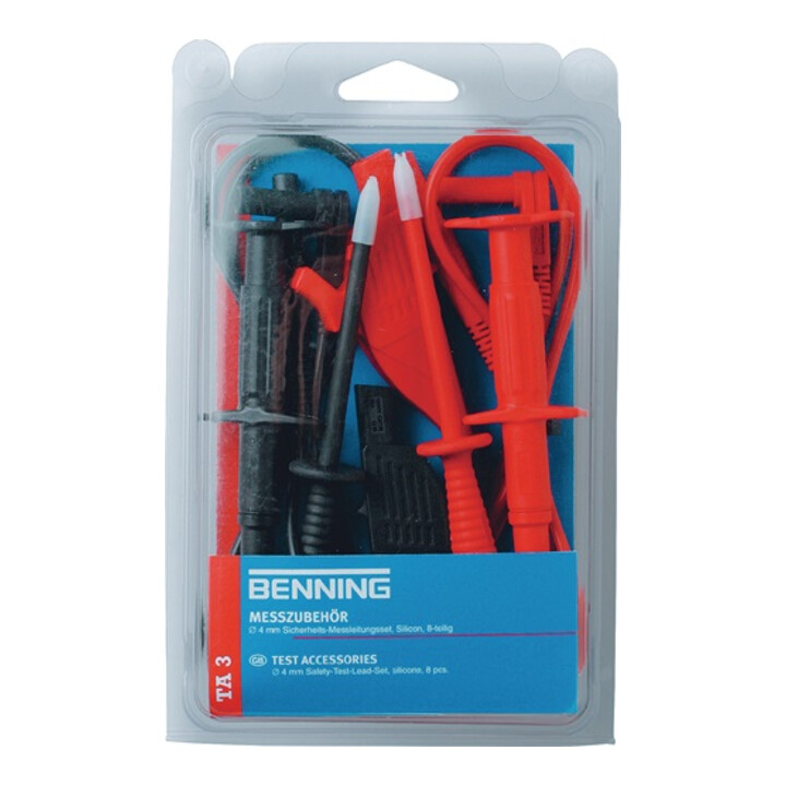 BENNING Messleitungssatz TA 3 044126 8-teilig Messspitzen-D. 4 mm Länge 1000 mm